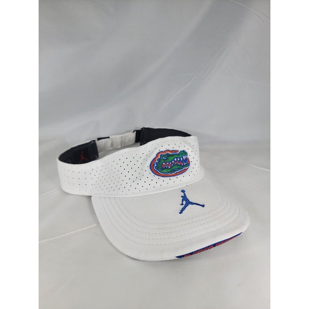 Jordan Hat Visor XL Mens White Dri-FIT Adjustable On-Field Florida Gators UF